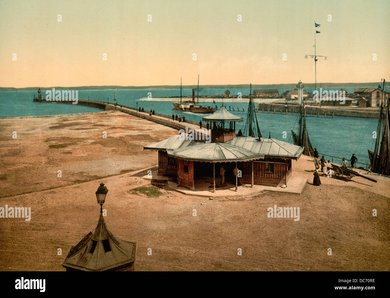 Die Piers, Honfleur, Frankreich, um 1900 Stockfoto