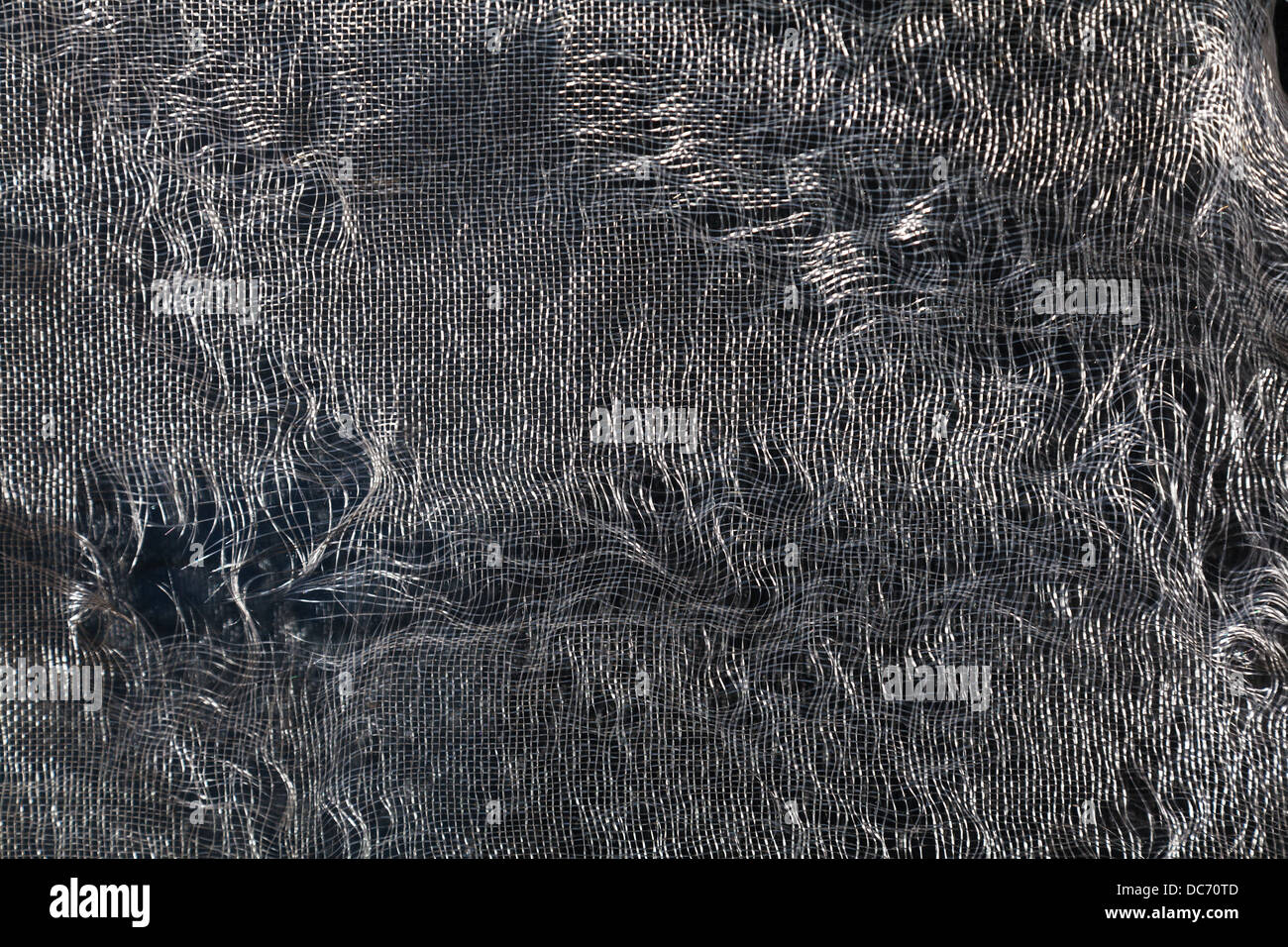Ein Stück des beschädigten Draht Screenings in Windows oder Bildschirm Türen verwendet. Stockfoto