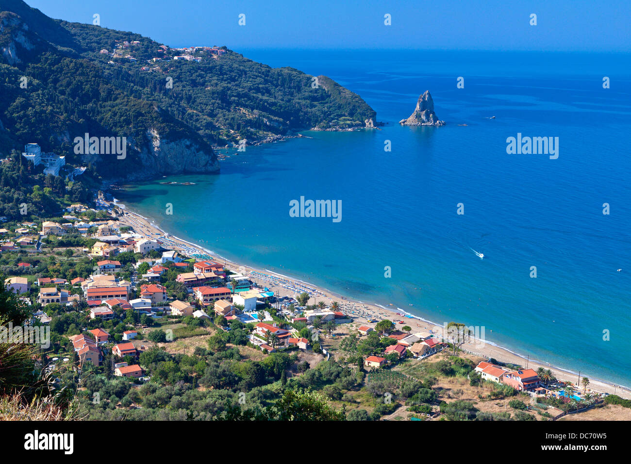 Agios Gordios Strand auf der Insel Korfu in Griechenland Stockfoto