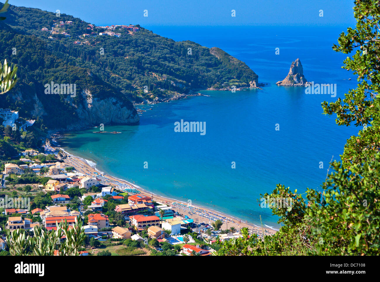 Agios Gordios Strand auf der Insel Korfu in Griechenland Stockfoto