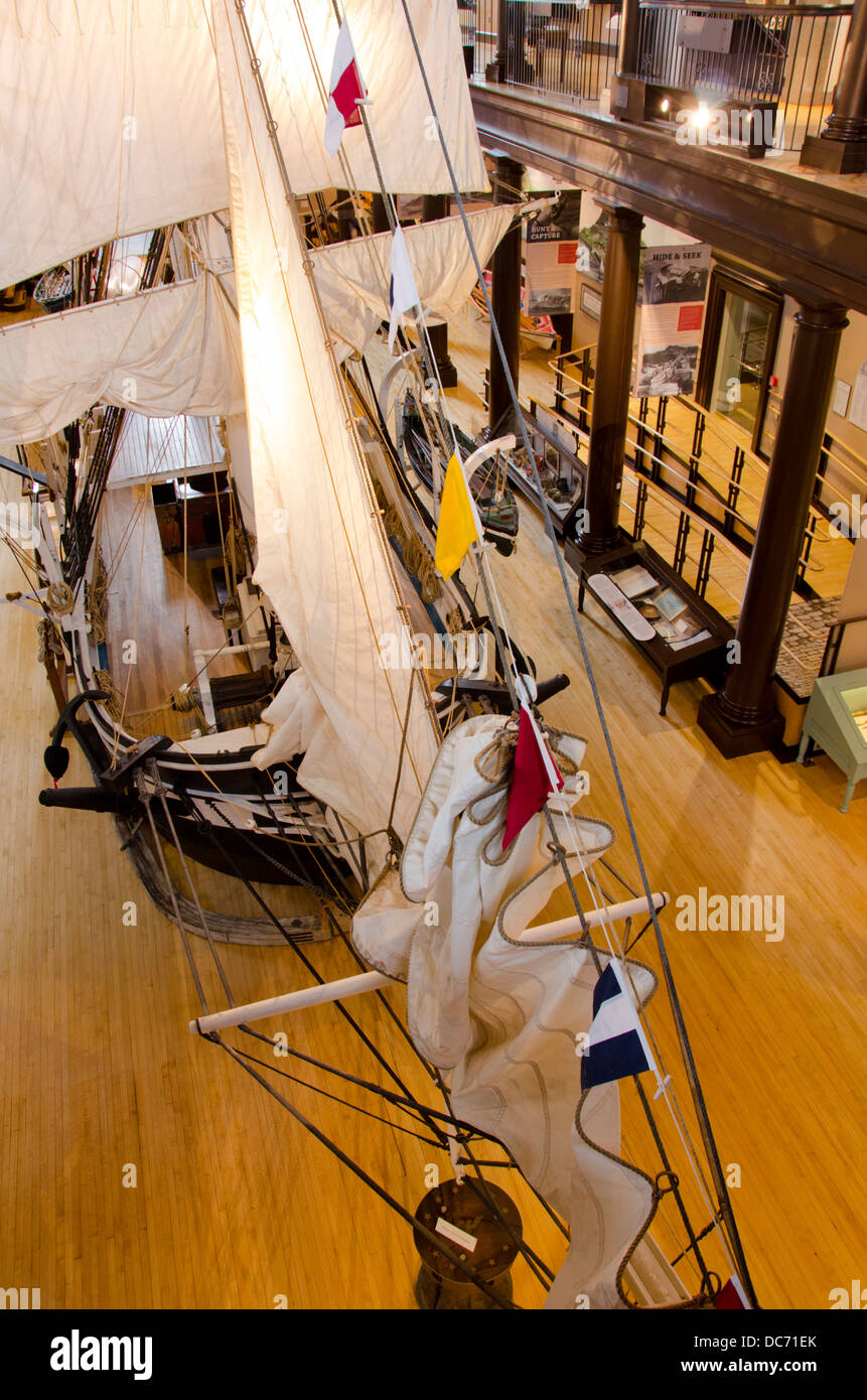 Massachusetts, New Bedford Whaling Museum. Modell der Walfänger, hier. Stockfoto