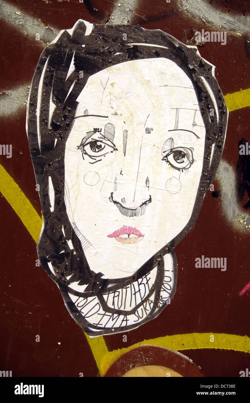 Street-Art & Graffittis in Barcelona Türen Stockfoto