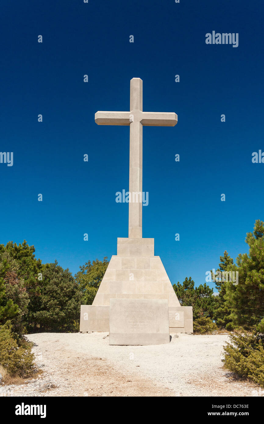 Kreuz auf der Vidova Gora, Kroatien Stockfoto