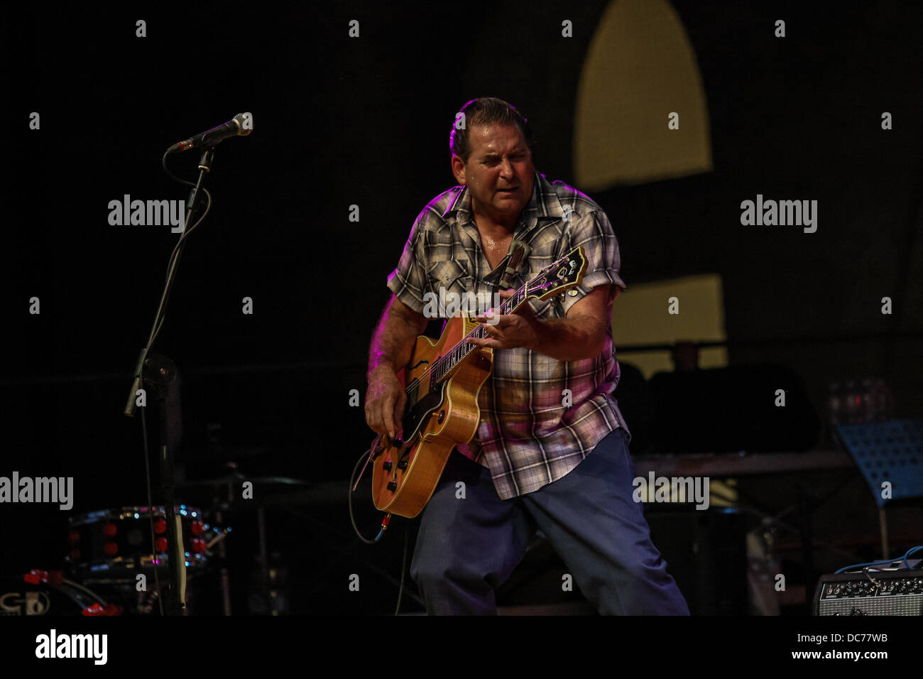 Senigallia, Italien. 9. August 2013. Summer Jamboree 6. Tag [International Festival 60 Wiederbelebung & Rock'n'Roll] die Paladine auf der Hauptbühne in Foro Annonario, Senigallia, Italien am 9. August 2013 durchführen. Bildnachweis: Valerio Agolino/Alamy Live-Nachrichten Stockfoto