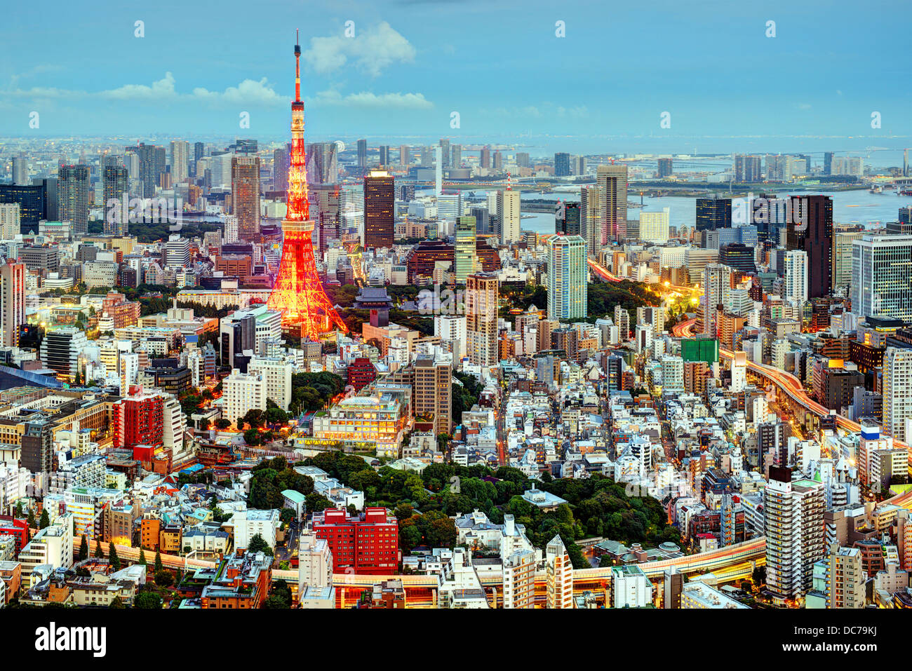 Tokyo, Japan Stadtbild am Tokyo Tower. Stockfoto