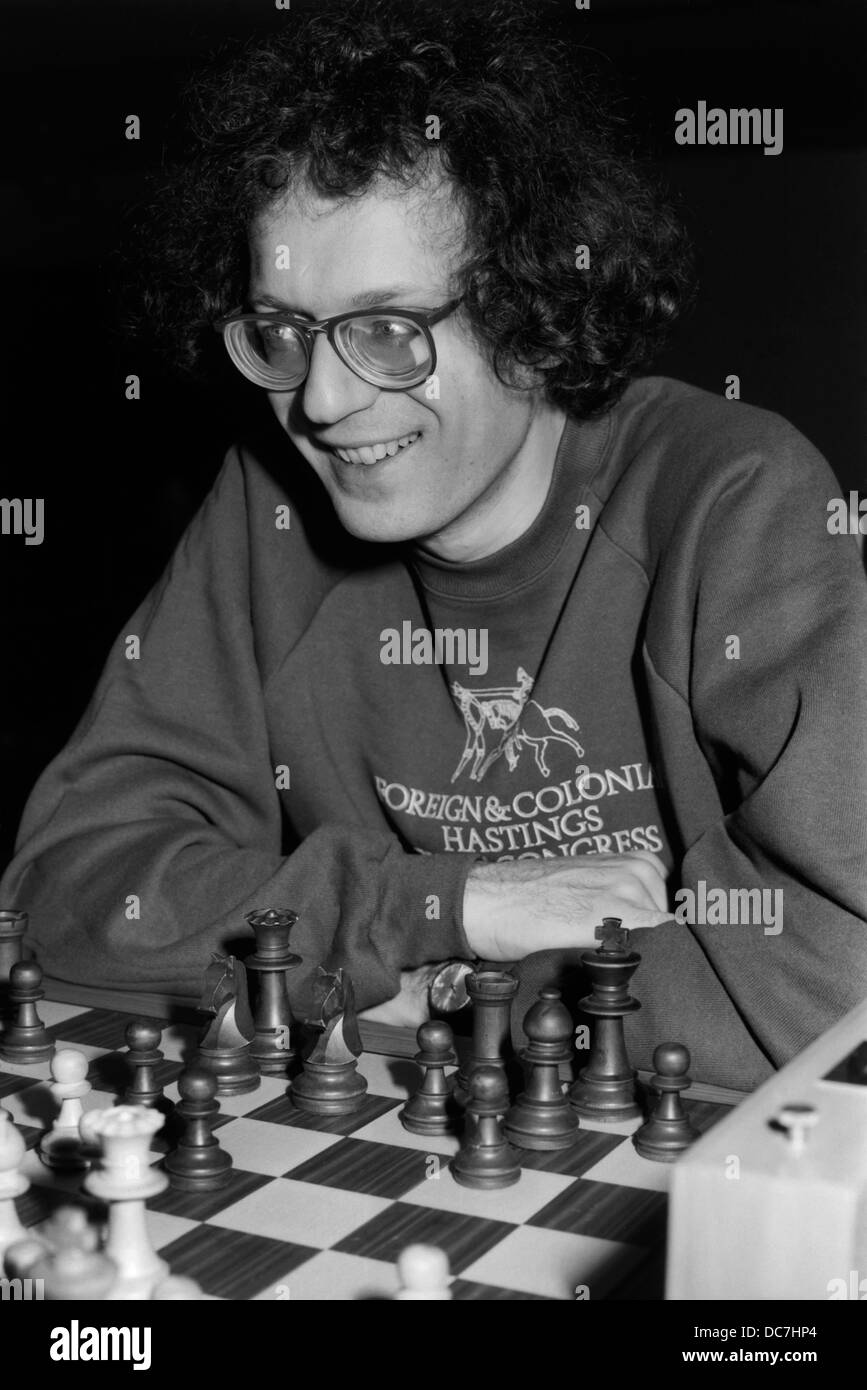 Jonathan Simon" Jon 'Speelman. Englisch grandmaster Chess player, Mathematiker und Schriftsteller 1990 Schach Stockfoto