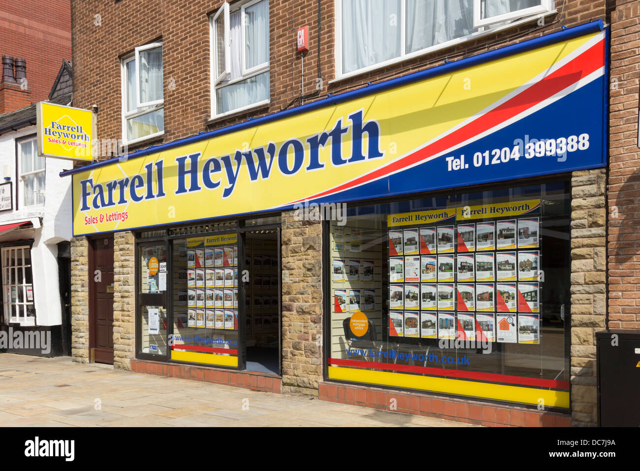 Büro des Farrell Heyworth, North West England große unabhängige Immobilienagentur, auf Churchgate, Bolton. Stockfoto