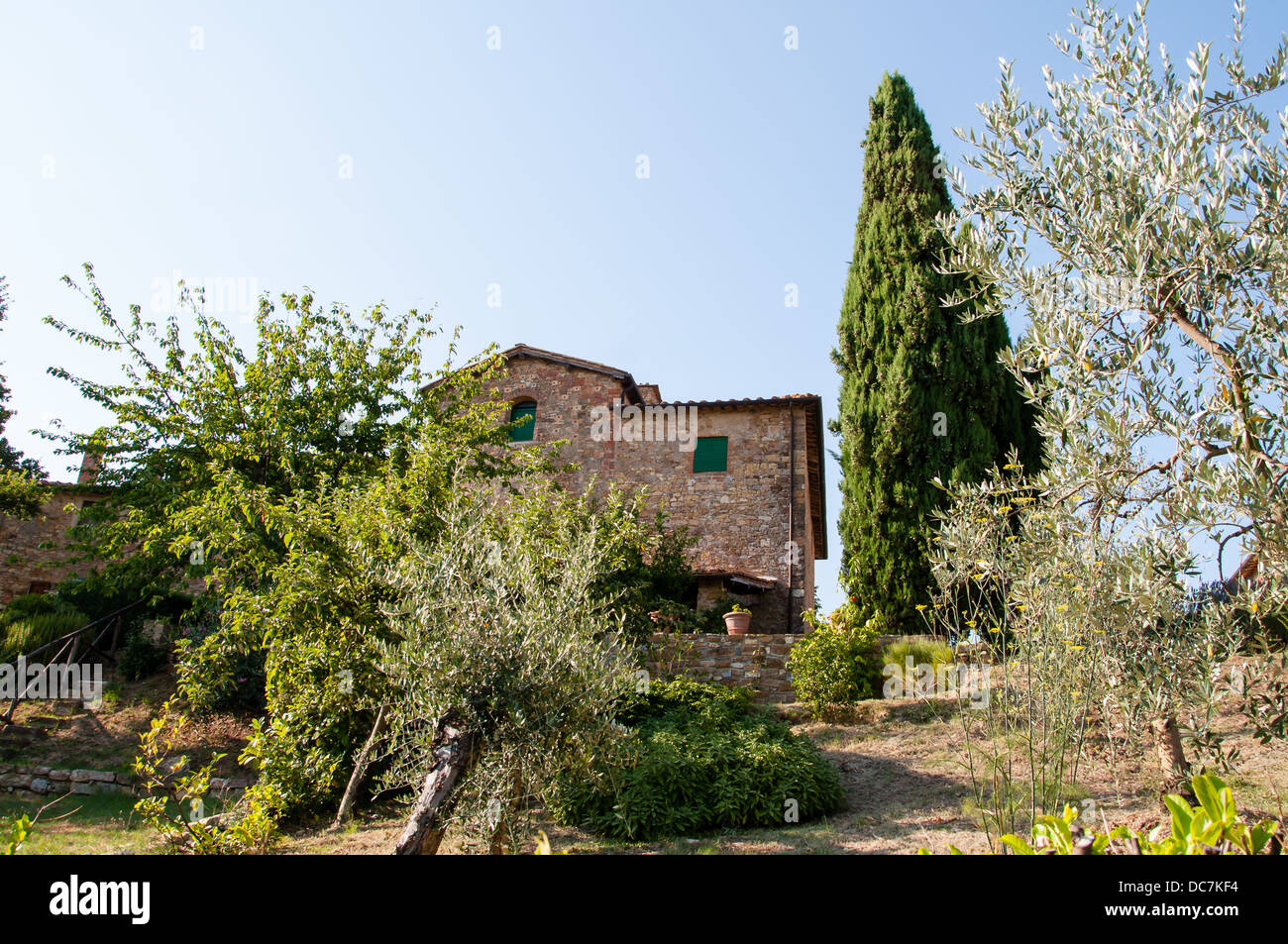 traditionelles Steinhaus in einem Weiler in der Toskana, Italien Stockfoto