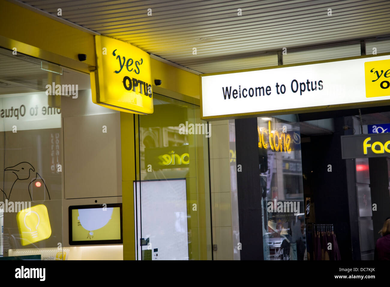 Optus-Retail-Store auf der George Street, sydney Stockfoto
