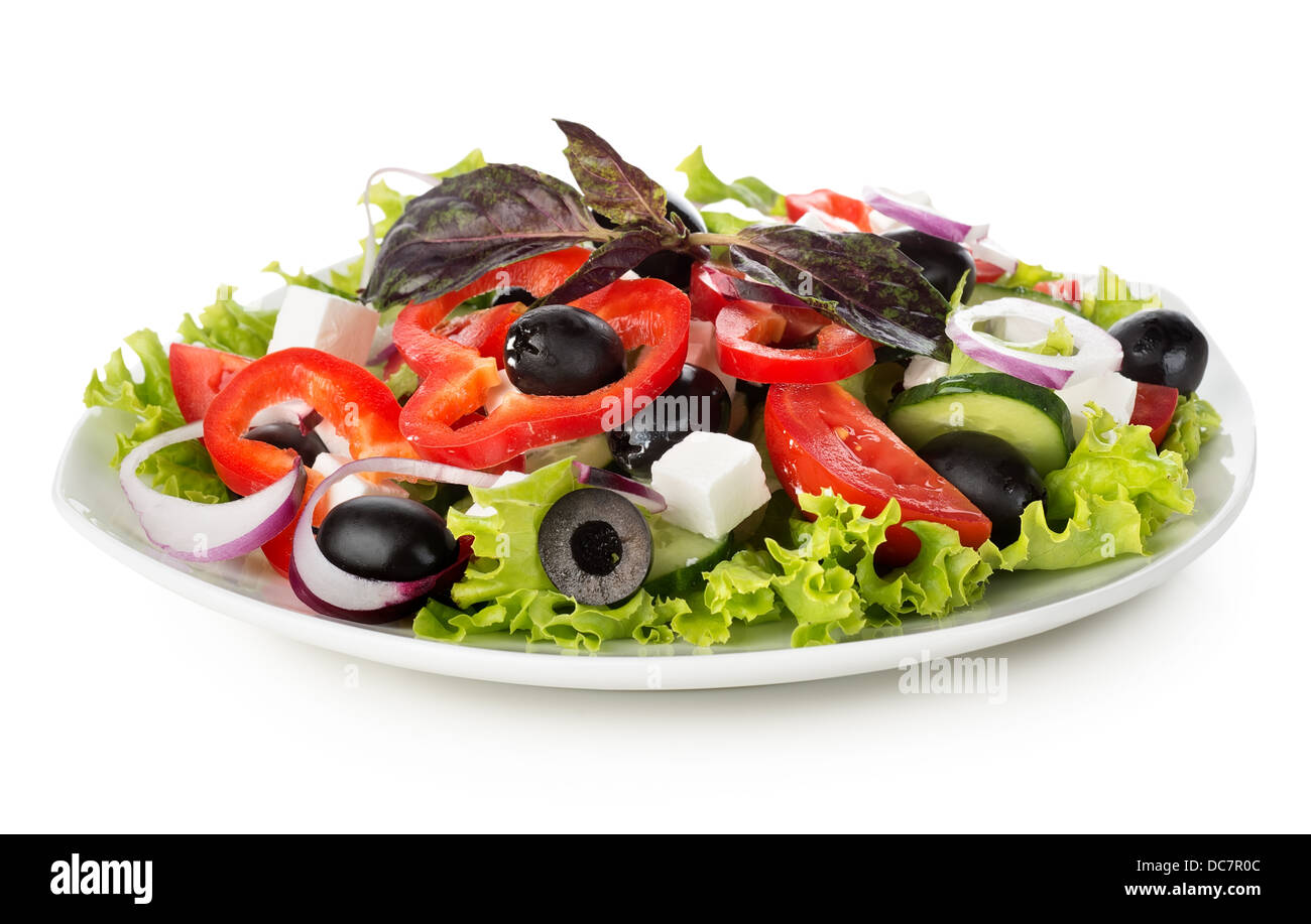 Diät-Gemüsesalat isoliert auf weißem Hintergrund Stockfoto