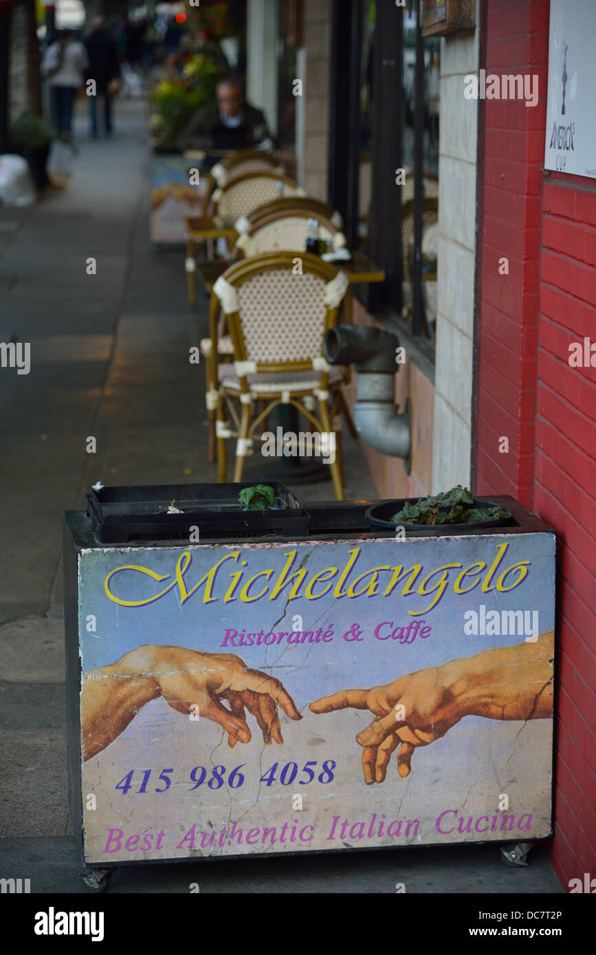 Restaurant Michelangelo und Caffe, San Francisco CA Stockfoto