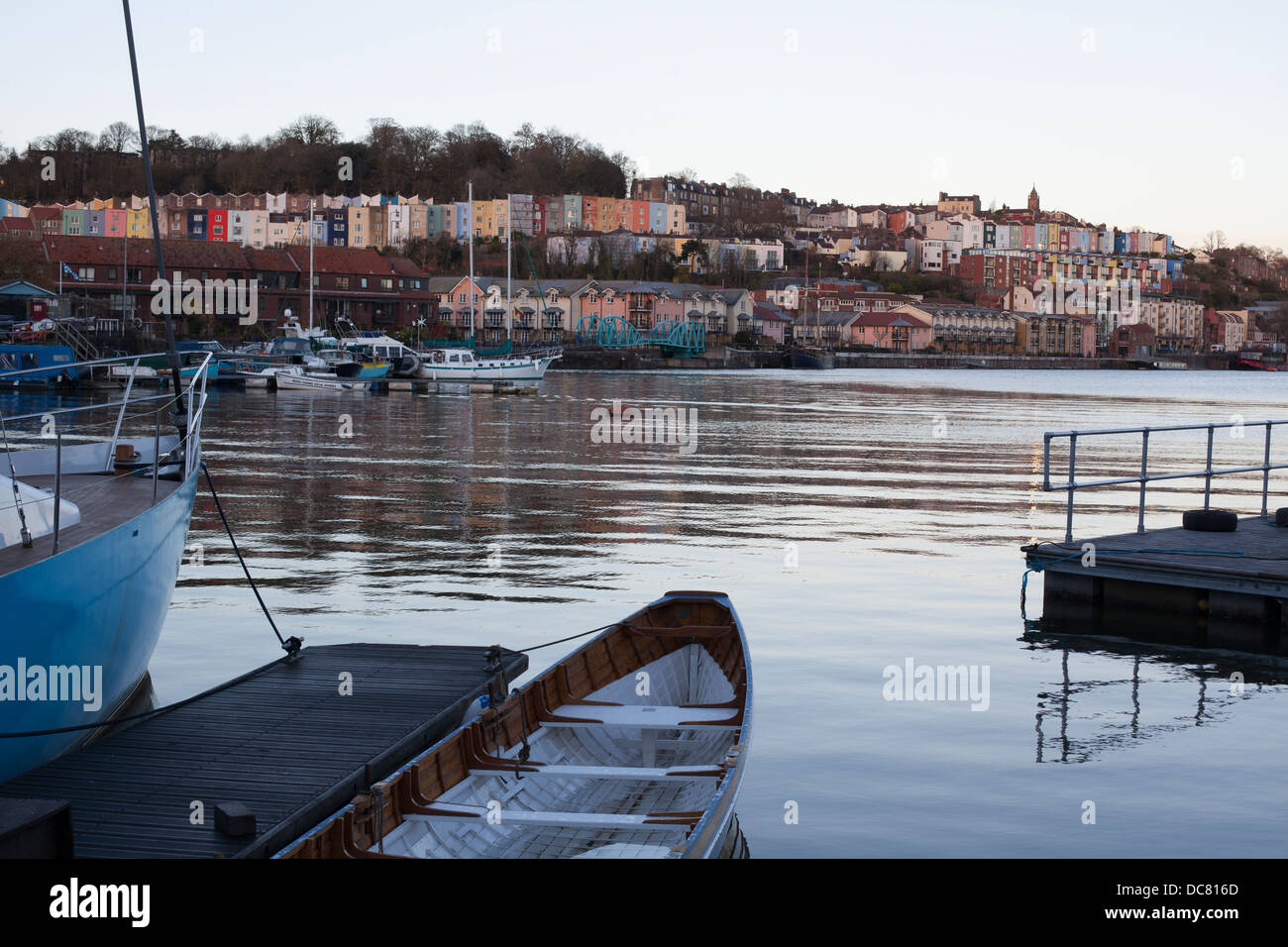 Blick auf Bristol Docks, Cliftonwood und Hotwells Stockfoto