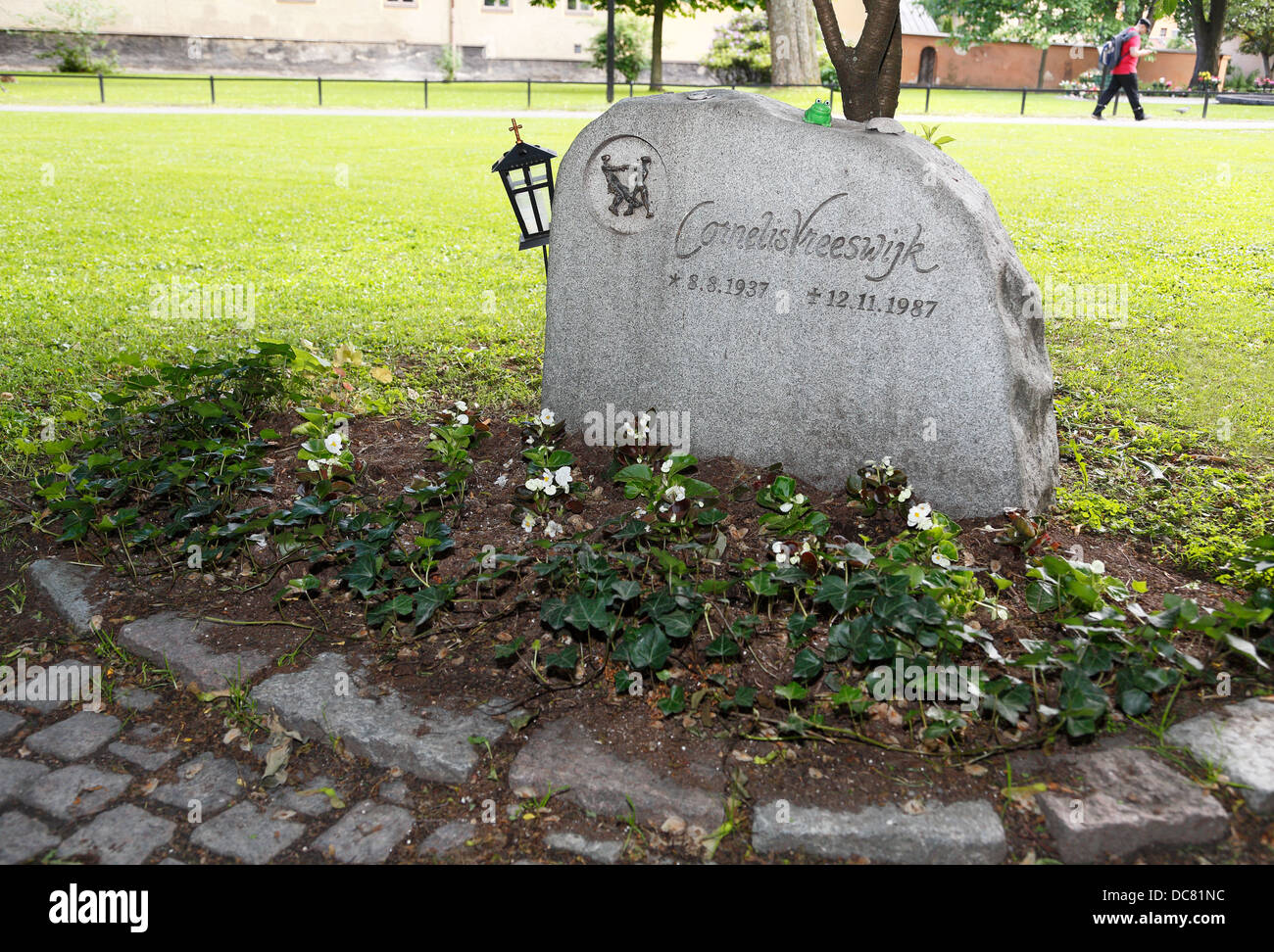 Sänger und Songschreiber Cornelis Vreeswijk Grab auf Katarina Kirche in Stockholm, Schweden. Stockfoto