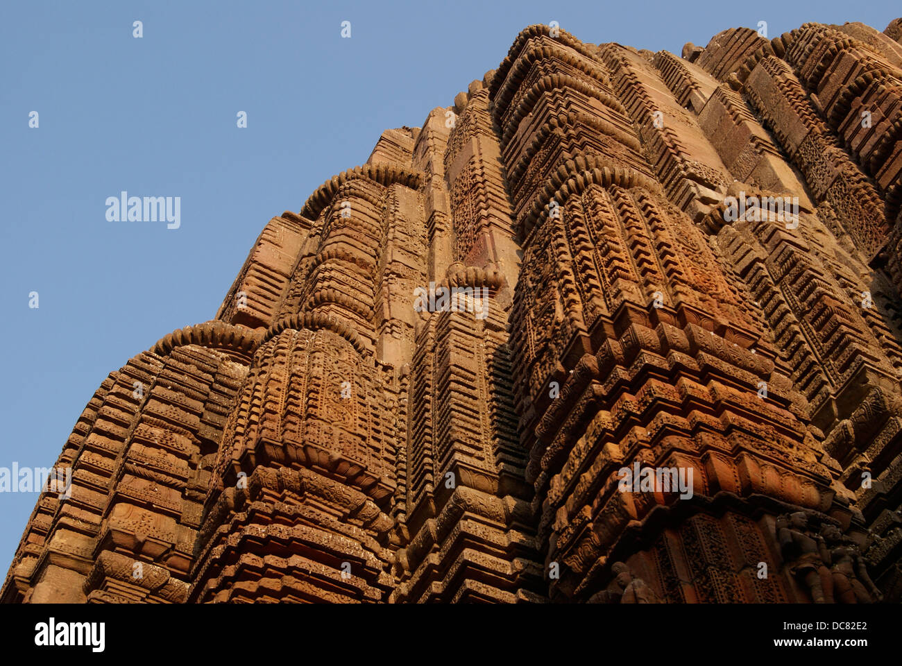 11. Jahrhundert Steinbildhauen Architektur Detailansicht des Rajarani Tempels Orissa, Indien Stockfoto