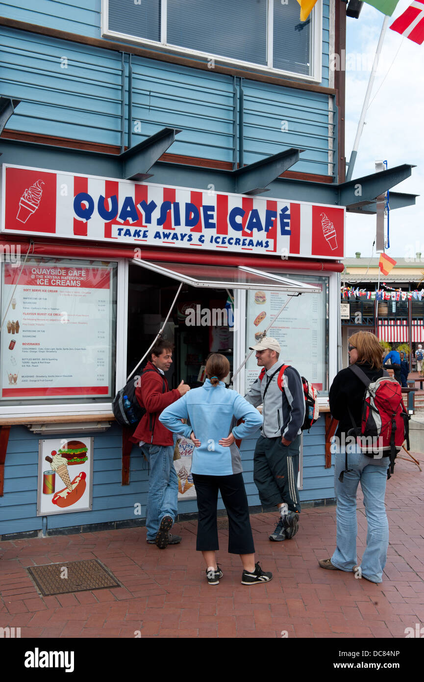 Cafe, Knysna Waterfront, Knysna, Westkap, Südafrika Stockfoto