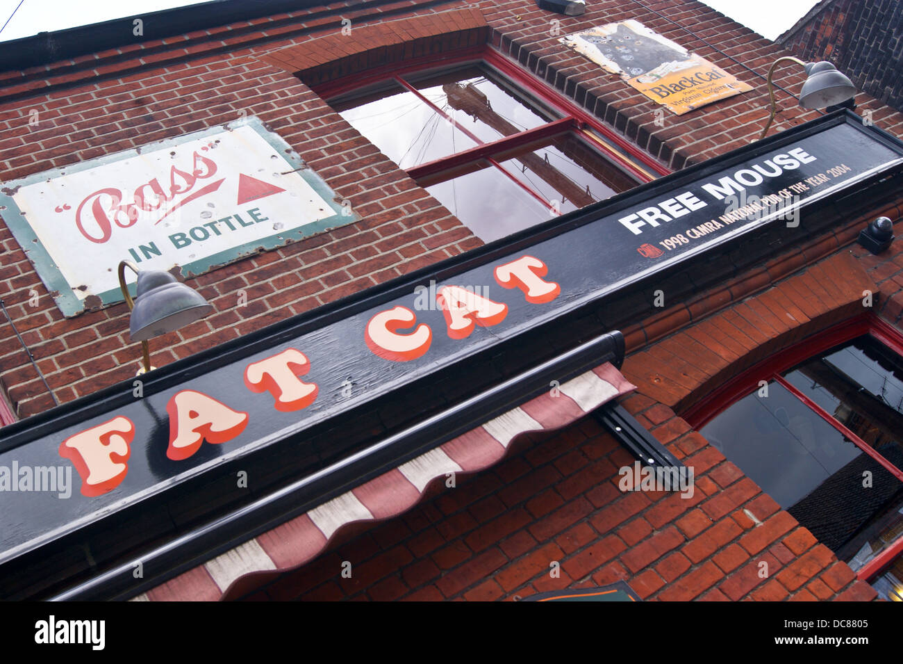 "Witz Kostenlose Maus" Schild, bei Fat Cat Pub und Microbrewery, West End Street, Norwich, Norfolk, England, Großbritannien Stockfoto