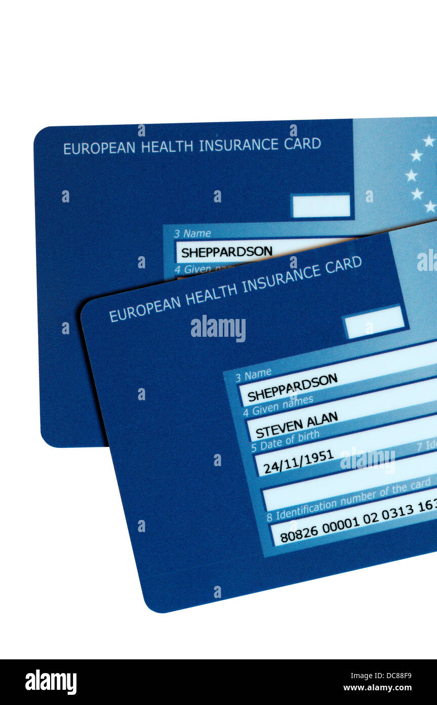 Europäische Krankenversicherungskarte. Stockfoto