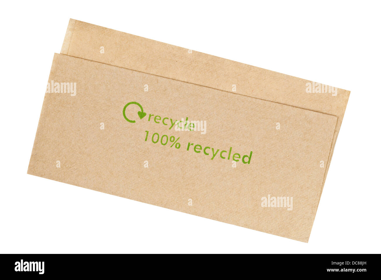 Recycling-Papierserviette Stockfoto