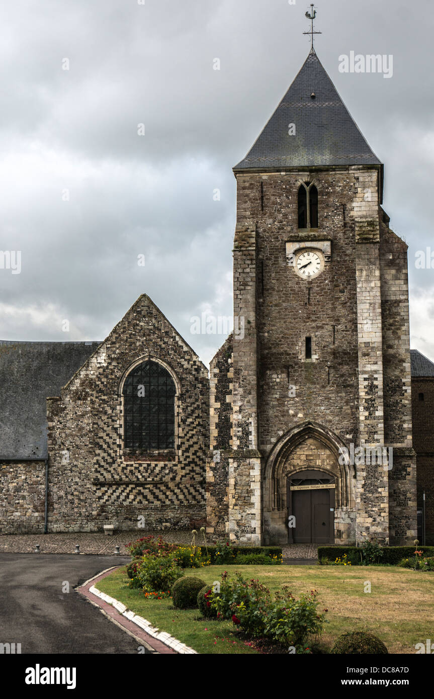 17. Jahrhundert gotische Martinskirche, in Saint-Valery-Sur-Somme, einer Gemeinde im Departement Somme, Nord-Frankreich. Stockfoto