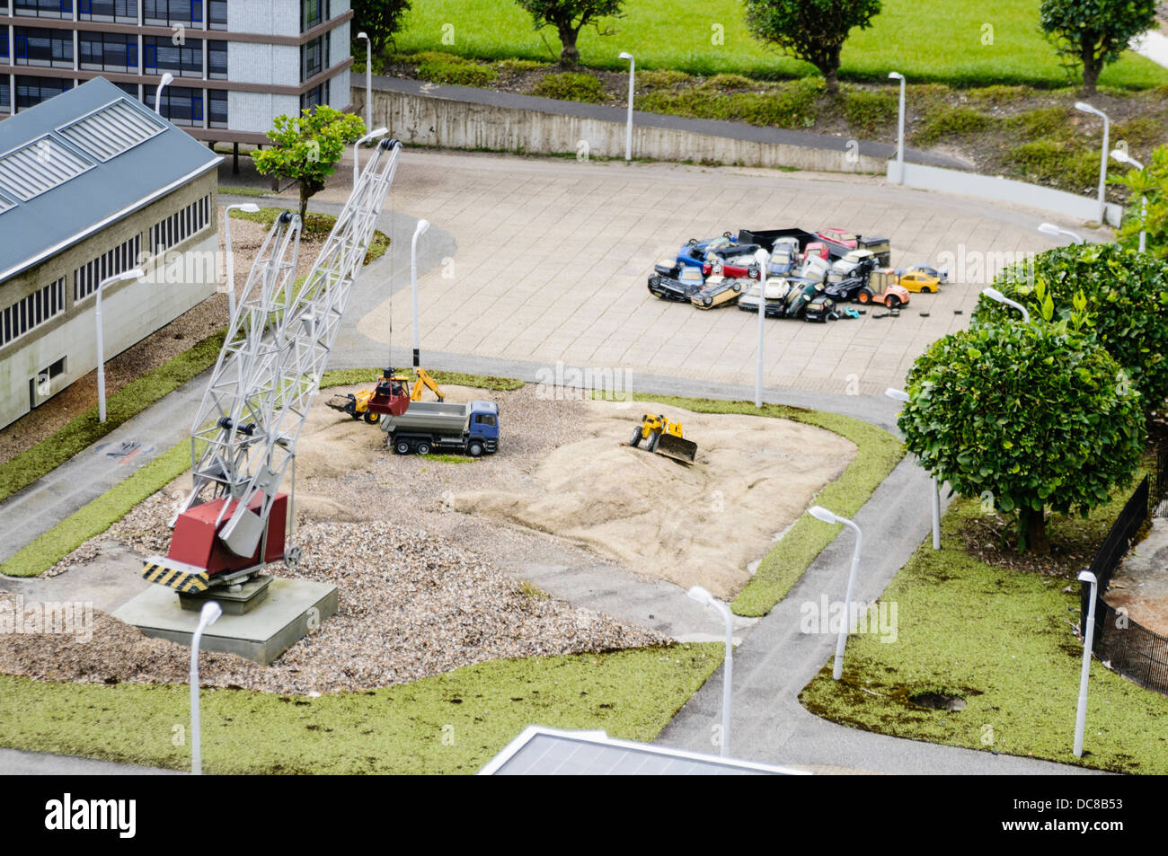 Schrottplatz in Madurodam Interactive Miniatur Park, Niederlande Stockfoto