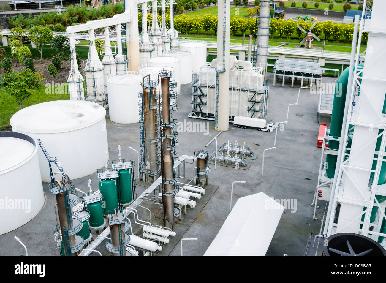 Petrochemischen Raffinerie in Madurodam Interactive Miniatur Park, Niederlande Stockfoto