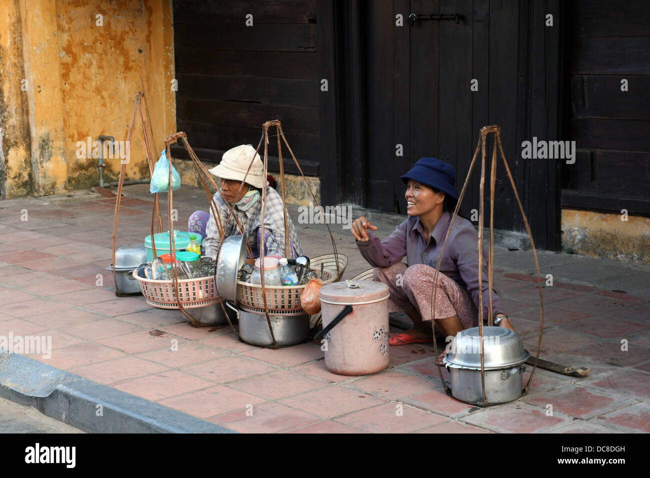 Straßenverkäufer in Hoi an, Vietnam Stockfoto