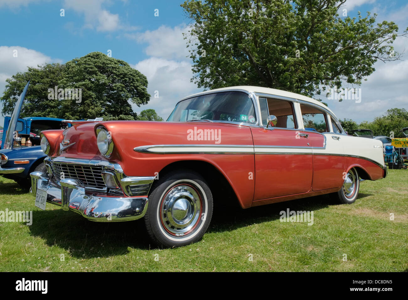 Ein 1956 Chevrolet Bel Air am Swaton Vintage Tag Thorpe Latimer, Lincolnshire, England. Stockfoto