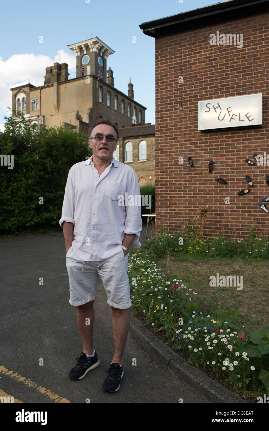 Danny Boyle, Kurator des Festivals Shuffle auf St Clements Hospital, Mile End, London statt. Stockfoto