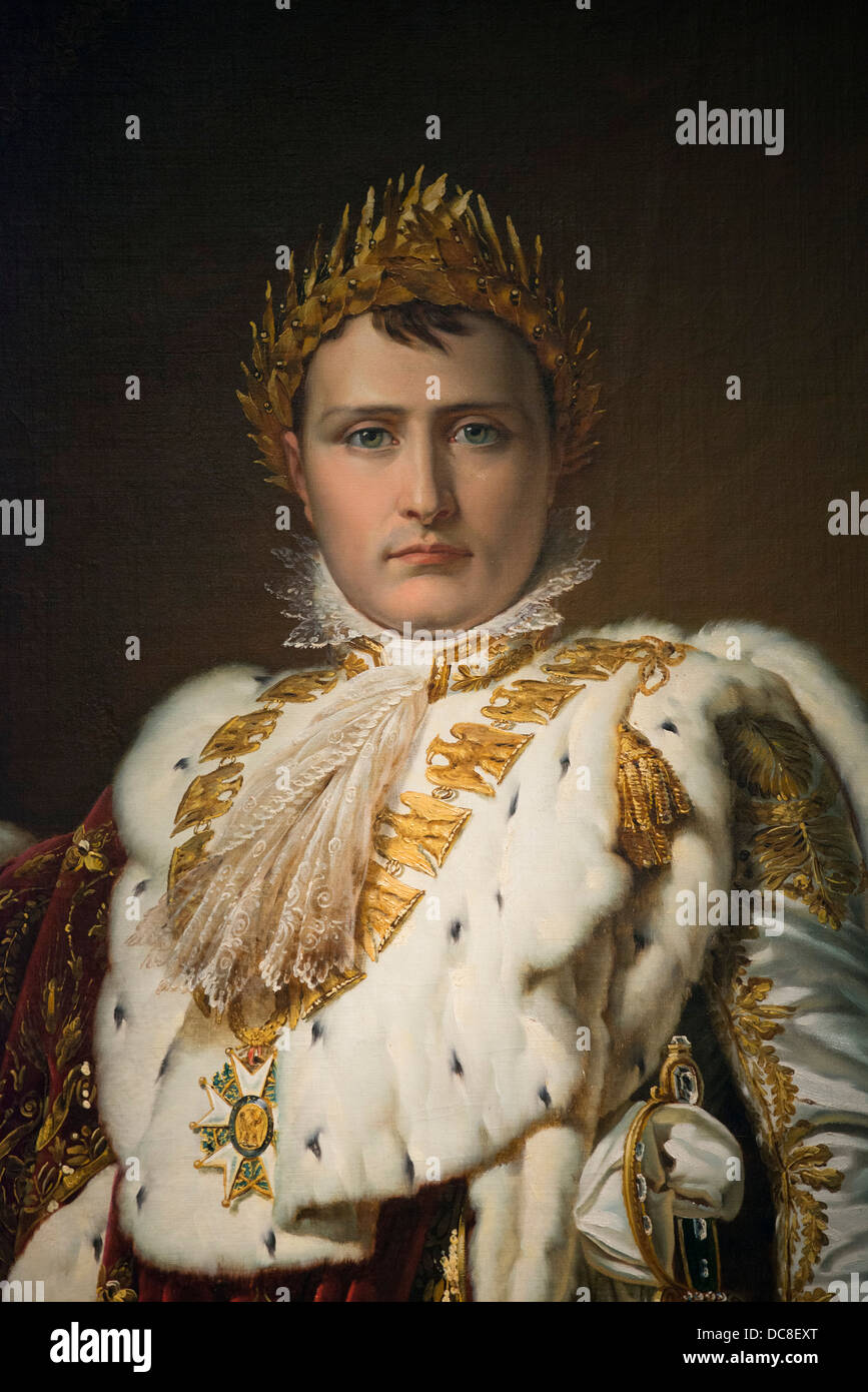 Berlin. Deutschland. Porträt von Napoleon Bonaparte (Detail) in das Deutsche Historische Museum hängen. Stockfoto