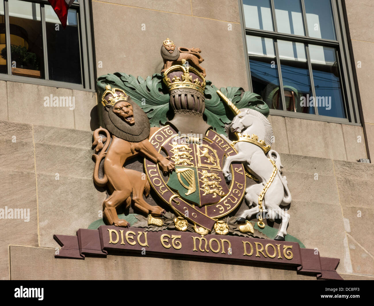 Rockefeller Center British Empire Building, 620 Fifth Avenue, New York Stockfoto