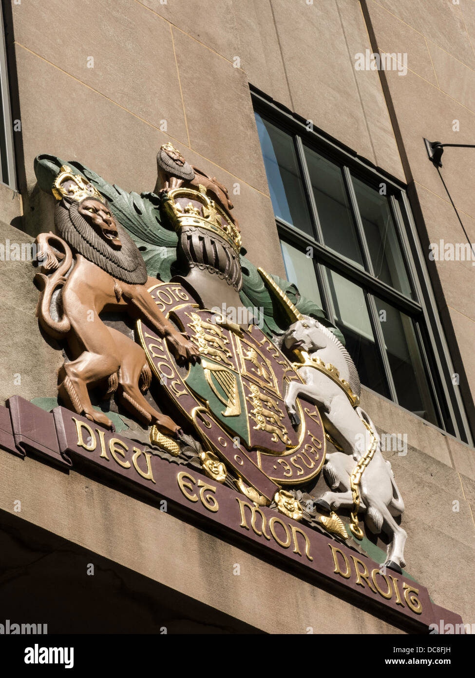 Rockefeller Center British Empire Building, 620 Fifth Avenue, New York Stockfoto