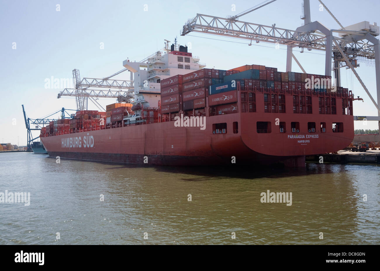Paranagua-Express Schiff Hamburg Sud Line Hafen von Rotterdam, Niederlande Stockfoto
