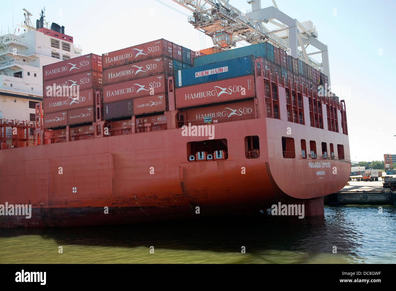 Paranagua-Express Schiff Hamburg Sud Line Hafen von Rotterdam, Niederlande Stockfoto