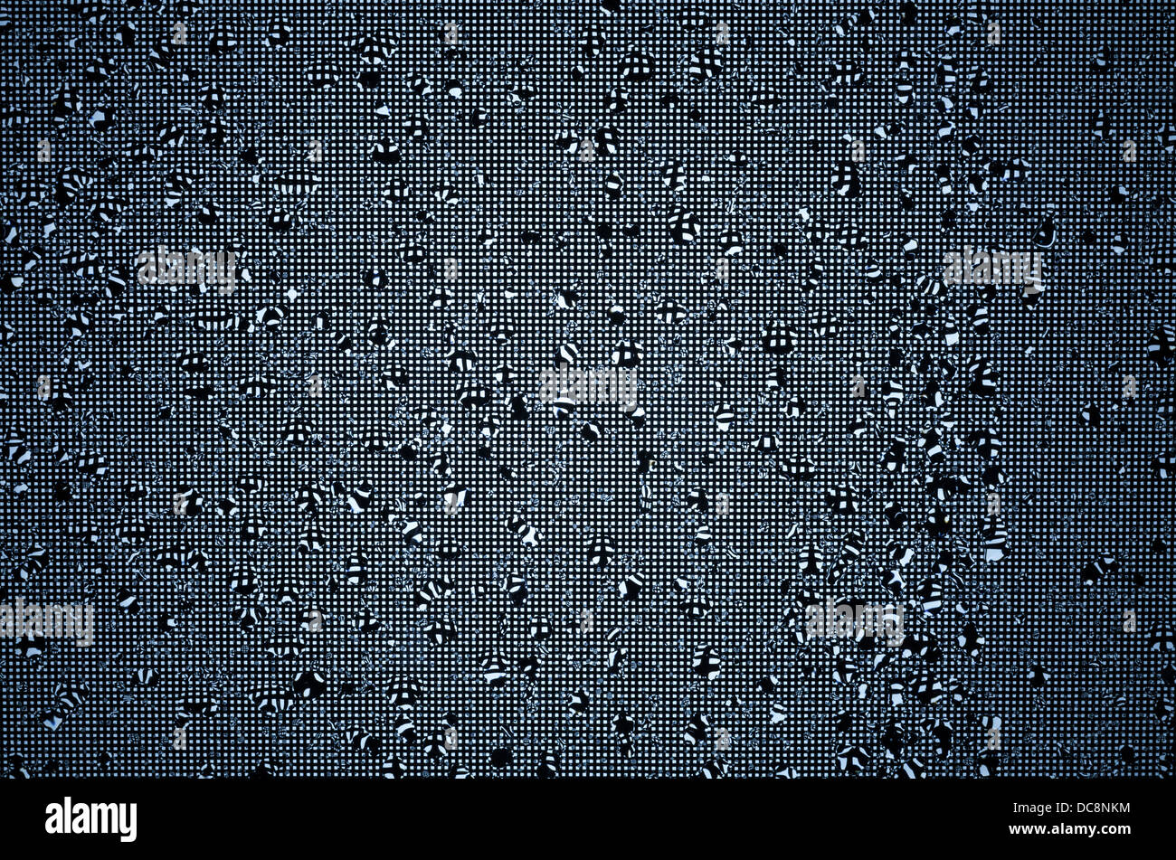 Abstrakter blauer Hintergrundtextur mit Wasser fällt auf Raster Stockfoto