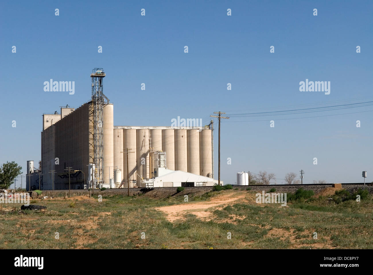 Futtermühle und gin Lariat Texas USA Stockfoto