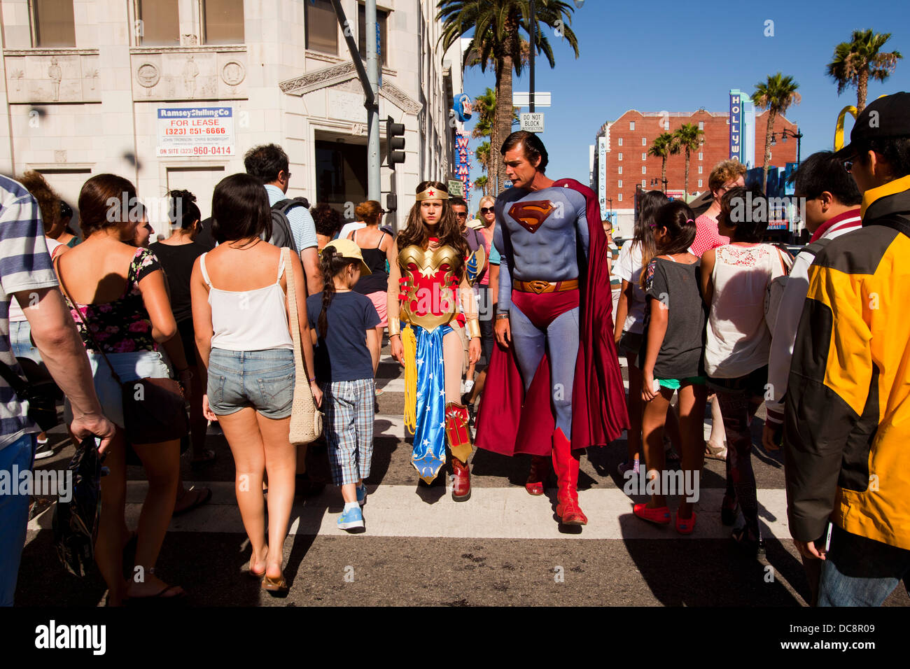 Superman-Imitator. Hollywood Boulevard, Los Angeles, California, Vereinigte Staaten von Amerika Stockfoto
