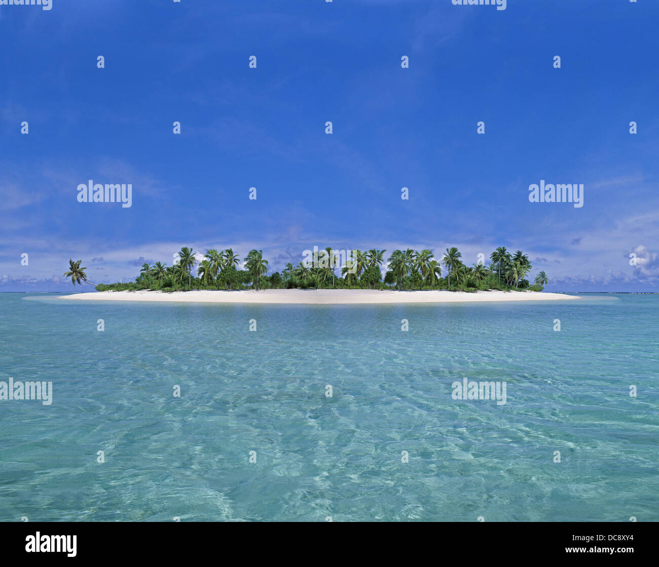 Tropical Island, Aitutaki Atoll, Cook-Inseln, Süd-Pazifik Stockfoto