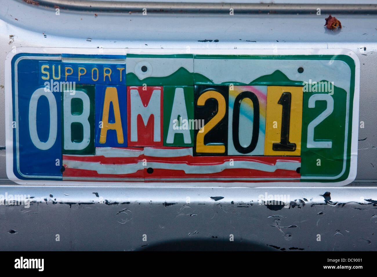 "Unterstützt Obama 2012" politischen Aufkleber. Stockfoto