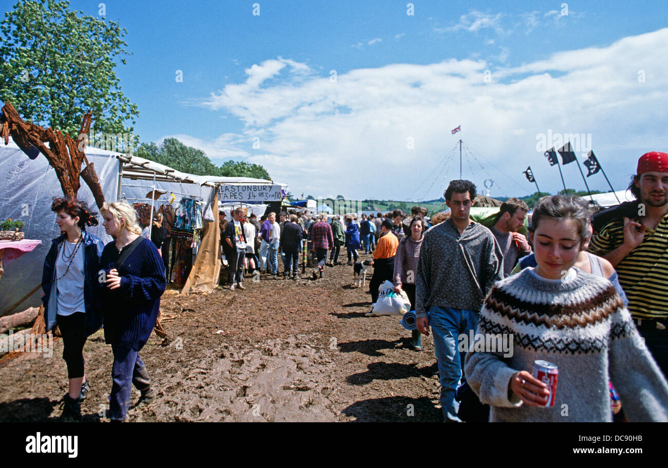 Menschen bei Glastonbury Festival UK Stockfoto