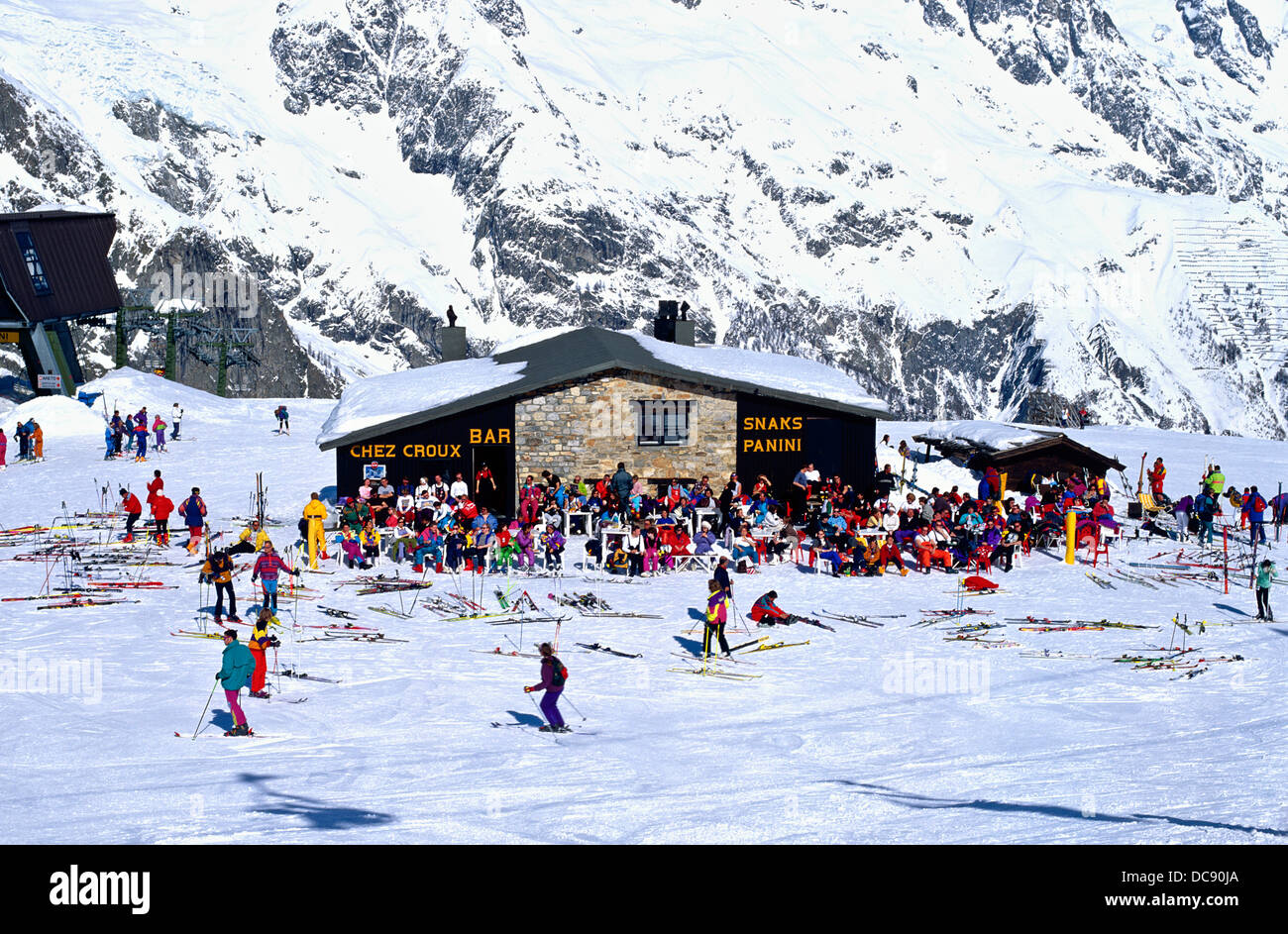 Mountain Cafe Le Brevant Chamonix Frankreich Frankreich Stockfoto