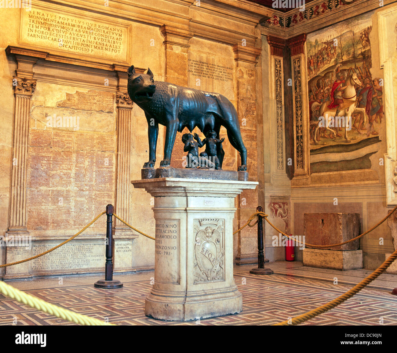 Bronzestatue von Romulus und Remus Rom Italien Stockfoto