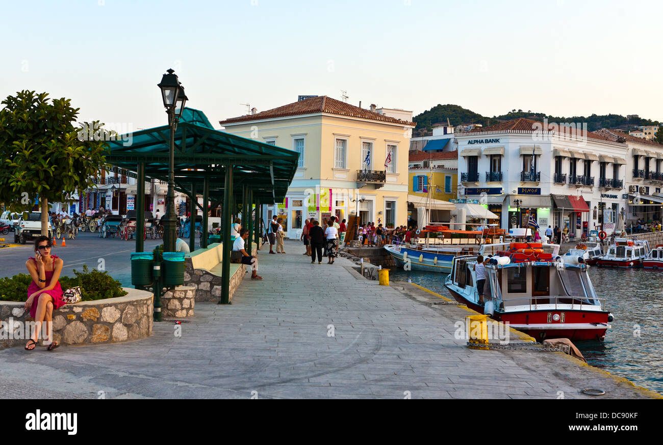 Spetses Hafen griechische Inseln Griechenland Stockfoto