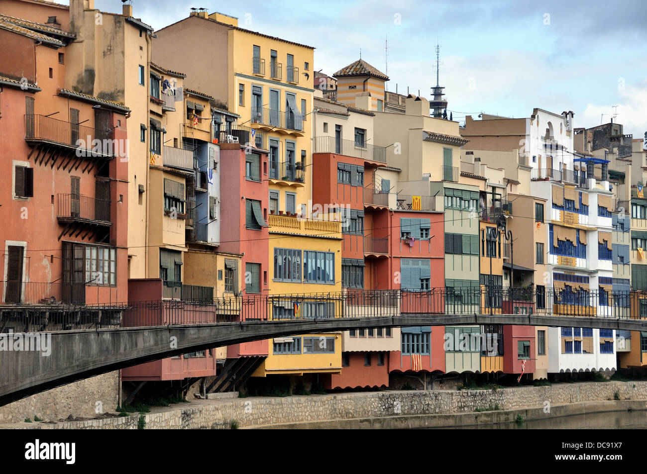 Ein Blick auf die Stadt Girona in Spanien Stockfoto