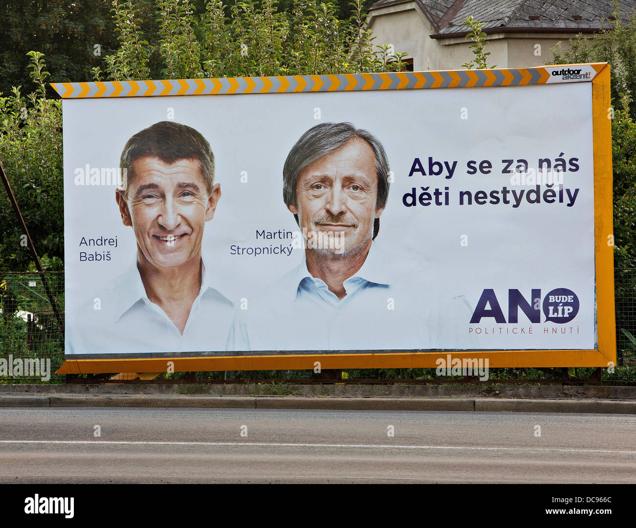 Andrej Babis, Martin Stropnicky, Plakat Stockfoto