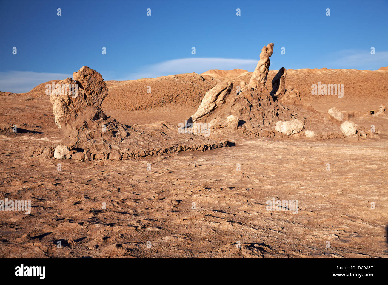 Las Tres Marias (die drei Marien), Valle De La Luna (Mondtal), Atacamawüste, Chile Stockfoto