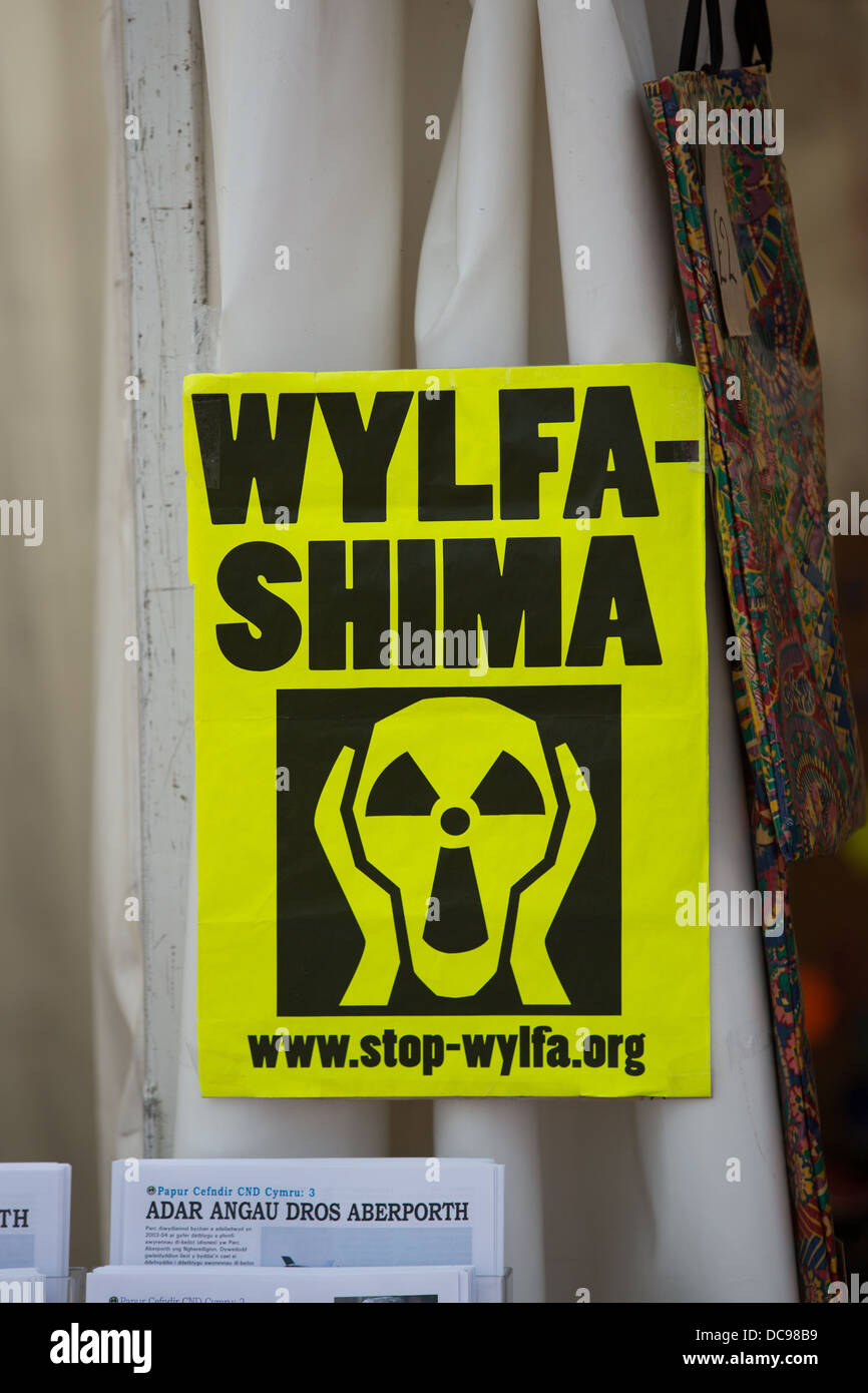 Anti-Wylfa 2 Nuclear Power Station Wahlplakat - Wylfa-Shima Stockfoto