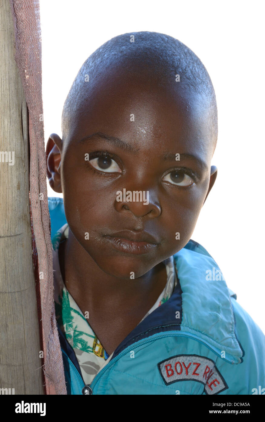 Afrikanischen jungen, ca. 9 Jahre Stockfoto