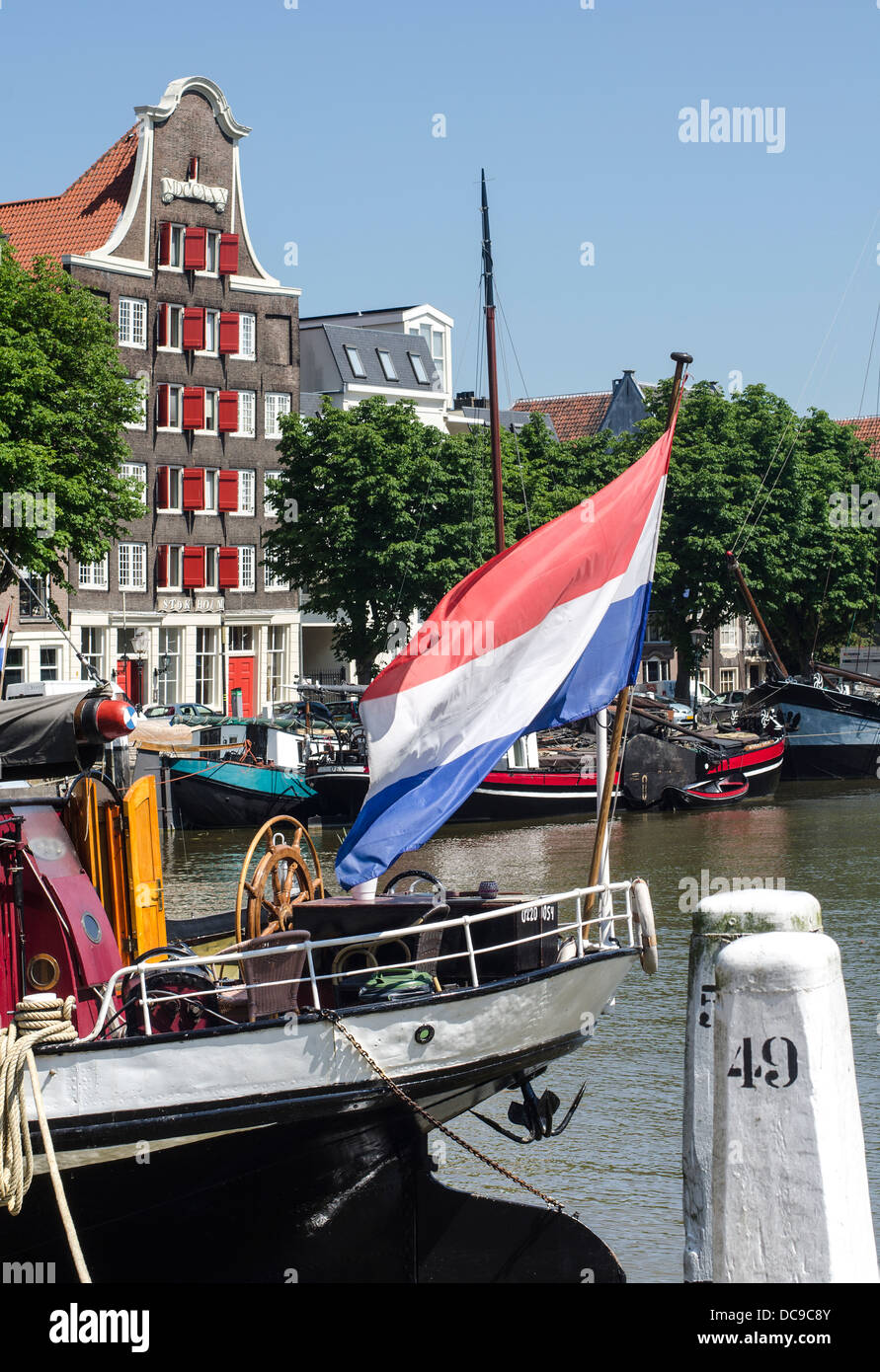 Niederländischen Nationalflagge auf der Yacht in den Niederlanden Stockfoto