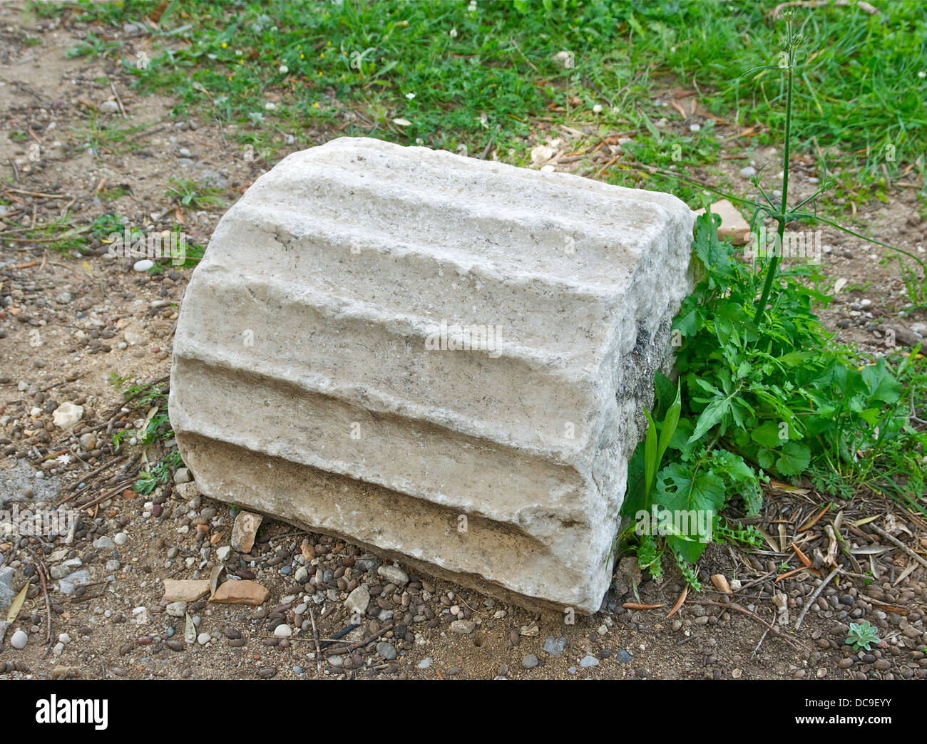 Antike griechische Säule Element, Akropolis von Rhodos, Griechenland. Stockfoto