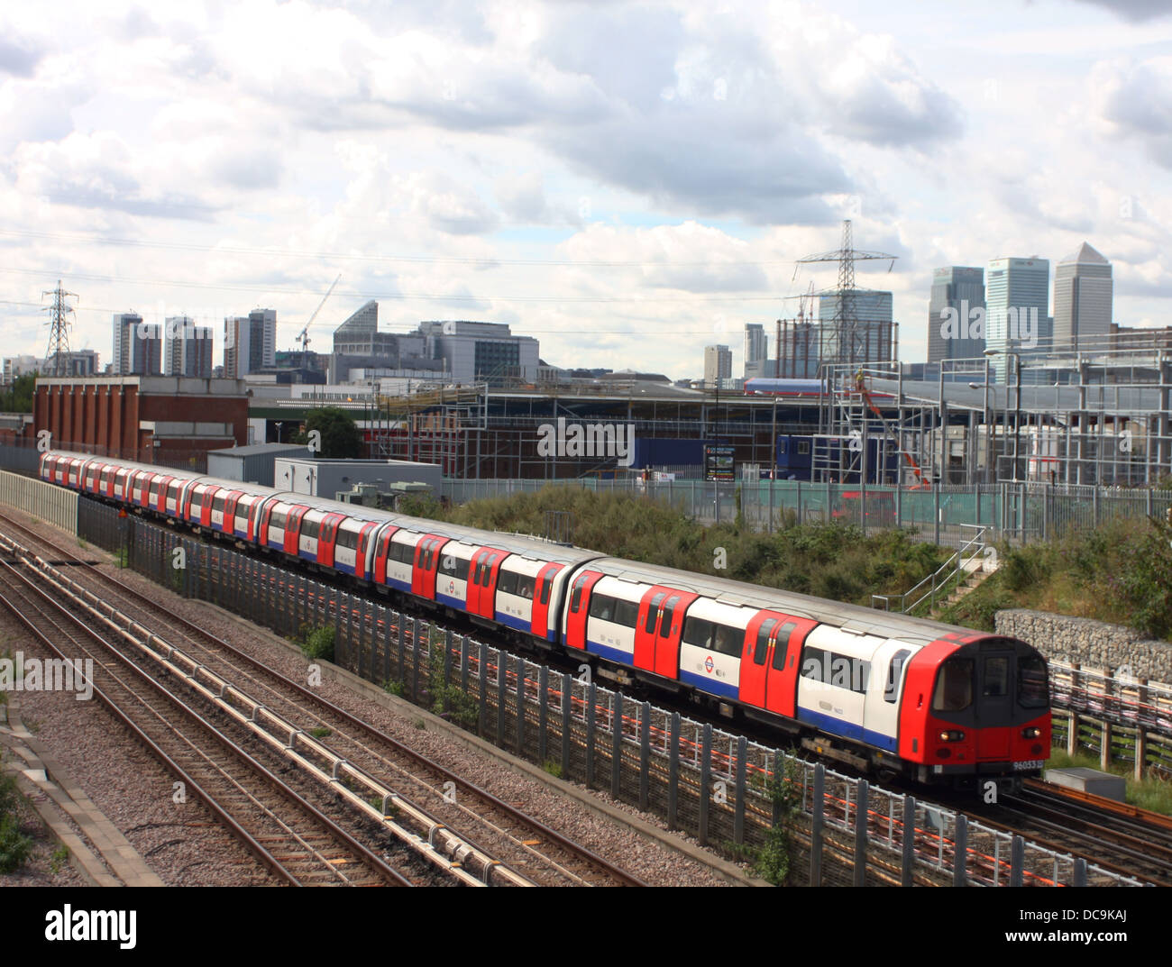 London Underground Jubilee Line Züge Stockfoto